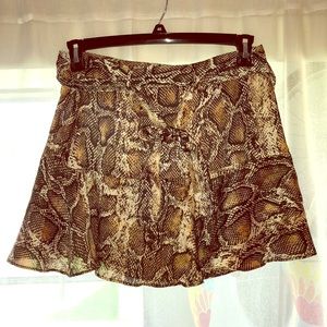 Snake skin high wasted silk skirt